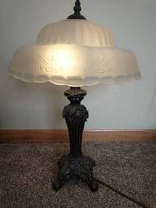 lot 127 image: Lamp with Glass Shade