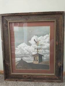 lot 134 image: Reclaimed Wood Framed Artwork