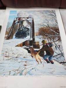 lot 207 image: Signed Terrence Fogarty Crow River Crossing Print