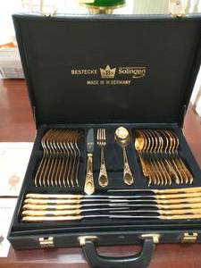 lot 211 image: Bestecke Solingen Gold Plated Silverware Set