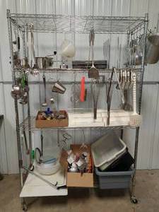 lot 81 image: Contents of Kitchen Cart