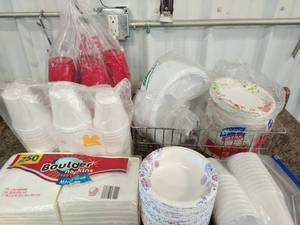 lot 93 image: Collection of Disposable Plates and Cups