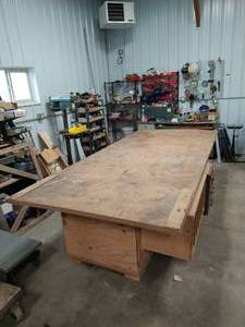 lot 366 image: Giant Work Bench On Casters