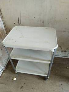 lot 640 image: Vintage White Kitchen Cart
