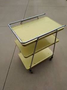 lot 617 image: Vintage Yellow Kitchen or Bar Cart