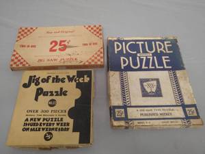 lot 107 image: Vintage Puzzles in Original Box