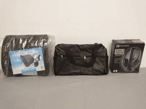 Wireless Headphones, Seat Cushion, Leather Duffel Bag