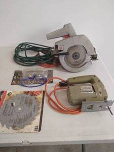Electric Saws with Glasses, Blade, and Ext. Cord