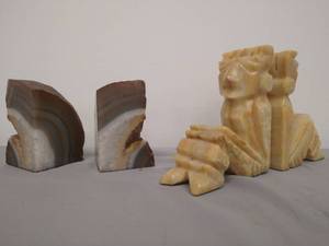 Agate and Marble Bookends