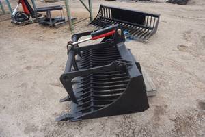 lot 20 image: Brand New Universal Mount Bobcat Skid Loader Skid Steer 66 Rock Grapple Bucket