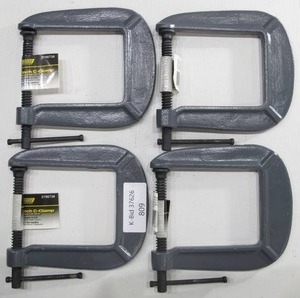 lot 809 image: 4-Pack Steel Grip 3 Inch C-Clamps