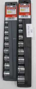 lot 802 image: Craftsman 18-Piece Metric and Standard SAE 38 Drive Socket Sets