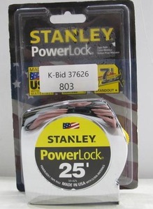 lot 803 image: Stanley PowerLock 25 Foot Tape Measure