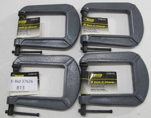 lot 813 image: 4-Pack Steel Grip 2-Inch C-Clamps