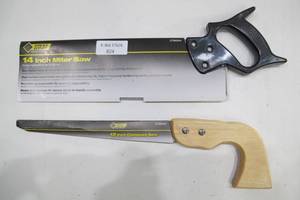 lot 824 image: Steel Grip Saw 2-Pack - 14 Inch Mitre Saw and 12 Inch Compass Saw - New