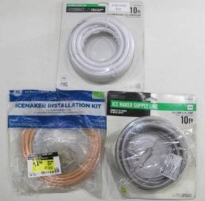 lot 829 image: Lot of 3 Everbilt GE Ice Maker Supply Lines & Install Kit