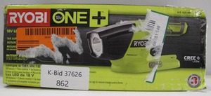 lot 862 image: Ryobi P705 18-Volt ONE Lithium-Ion Cordless LED Light (Tool Only)