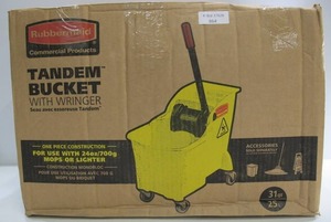 lot 864 image: Rubbermaid Wavebrake 35 Qt. Mop Bucket with Wringer