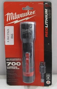 lot 866 image: Milwaukee 2110-21 700 Lumen LED Rechargeable Flashlight