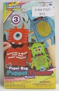 lot 913 image: Creative Kids Paper Bag Puppet Theatre Toy