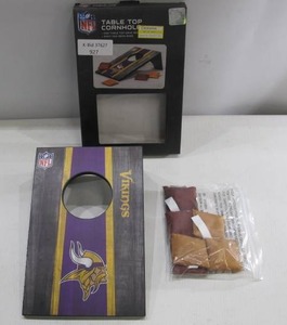 lot 927 image: Minnesota Vikings NFL Tabletop Cornhole Game