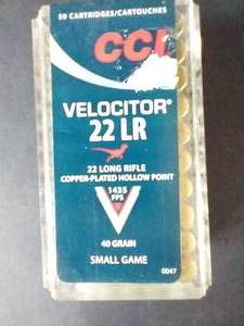 lot 48 image: 50 Rounds .22 Hollow Point Hunting Ammunition