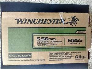 lot 64 image: 150 Rounds 5.56 Green Tip FMJ Ammunition