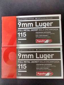 lot 80 image: 100 Rounds 9mm FMJ Ammunition