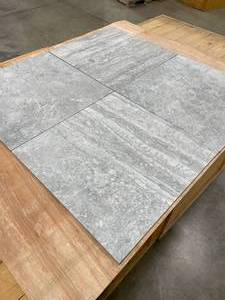 lot 721 image: 170 Sq Ft Sichenia Marmo-Pietra Travertino Silver 18 x 18 Italian Porcelain Tile