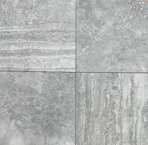 lot 722 image: 110 Sq Ft Sichenia Marmo-Pietra Travertino Silver 18 x 18 Italian Porcelain Tile