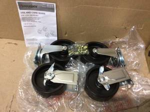 5 in. Black PP Caster Kit for Ready-to-Assemble Steel Garage Base Cabinets by Husky Customer Returns See Pictures&nbsp