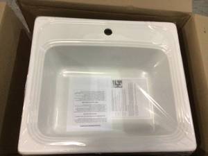 Wellington Drop-In Acrylic 25 in. 1-Hole Single Bowl Kitchen Sink in White Customer Returns See Pictures&nbsp