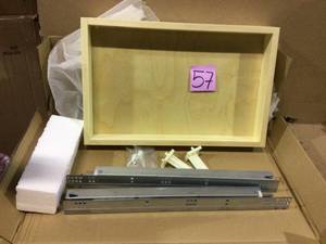 Shaker Ready To Assemble 13.68 in. W x 3 in. H x 21.1 in. D Soft Close Roll Tray in Natural Wood by Hampton Bay Customer Returns See Pictures&nbsp