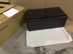 Maxwell Espresso Brown Leather Tray Ottoman by Noble House Customer Returns See Pictures&nbsp