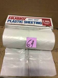 HUSKY 10 ft. x 100 ft. Clear 2 mil. Plastic Sheeting Customer Returns See Pictures&nbsp