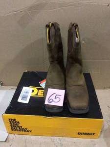Mens Stanton Waterproof Wellington Work Boots - Steel Toe - Bison Brown Size 10.5(W) by DEWALT Customer Returns See Pictures&nbsp
