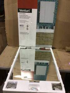 Venturi 19 in. X 26 in. Frameless Pivoting Single Wall Mirror in Spot Defense Brushed Nickel Customer Returns See Pictures&nbsp