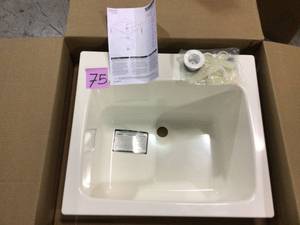 22 in. x 25 in. x 13.75 in. Molded Fiberglass Drop in Utility Sink in White by MUSTEE Customer Returns See Pictures&nbsp