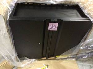 Husky Heavy Duty Welded 28 in. W x 22 in. H x 14 in D. 20-Gauge Wall Mounted Steel Garage Cabinet in Black Customer Returns See Pictures&nbsp