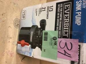 13 HP Utility Sink Pump by Everbilt Customer Returns See Pictures&nbsp