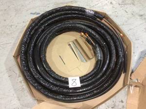 lot 8 image: Linesets Inc. Climate Components 14 - 38 Insulated Copper Coil Line Set - Seamless Pipe Tube for HVAC, Refrigerant - 12 Black Insulation Taped Together - 25 Long, 406K0250MZS144L Customer Returns See Pictures