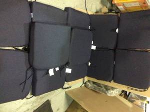 lot 15 image: Midnight Square Outdoor Seat Cushion (2-Pack) by Hampton Bay Customer Returns See Pictures