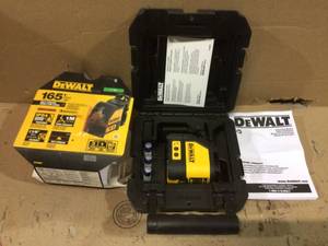 lot 26 image: 165 ft. Red Self-Leveling Cross-Line Laser Level with ToughSystem 2.0 Small Toolbox by DEWALT Customer Returns See Pictures