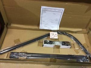 lot 30 image: Rustproof L-Shaped Corner 66 in. Shower Curtain Rod in Nickel Customer Returns See Pictures