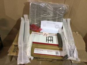 lot 74 image: 29 in. Gray  Saddle Cushion  Stool Customer Returns See Pictures