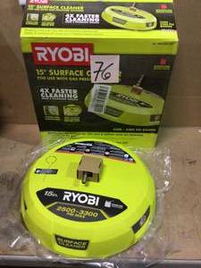 lot 76 image: RYOBI 15 in. 3300 PSI Surface Cleaner for Gas Pressure Washer Customer Returns See Pictures
