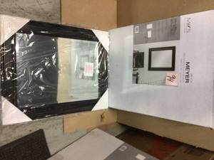lot 94 image: Medium Rectangle Black Beveled Glass Casual Mirror (30 in. H x 24 in. W) by MCS&nbspCustomer Returns See Pictures