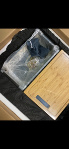 lot 103 image: All-in-One Drop-In Stainless Steel 32 in. 4-Hole Single Bowl Kitchen Workstation Sink with Accessories Kit by Glacier Bay
