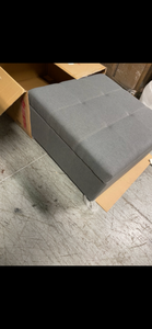 lot 104 image: Carlsbad Dark Grey Fabric Storage Ottoman by Noble House