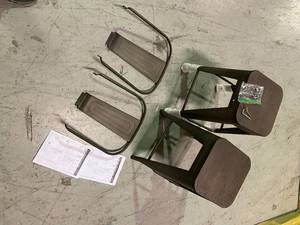 lot 114 image: Oregon 39.5 in. Antique and Espresso High Back Counter Stool (Set of 2)